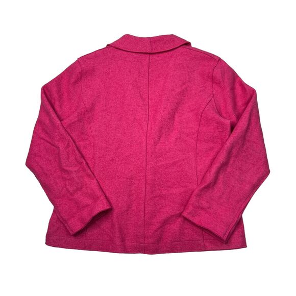 Eileen Fisher Wool Blend One Button Blazer Jacket FLAW Hot Pink MP Medium Petite - Picture 2 of 8